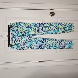Lilly Pulitzer Kelly Skinny Ankle Pant Stay Cool Pool Blue Size 0